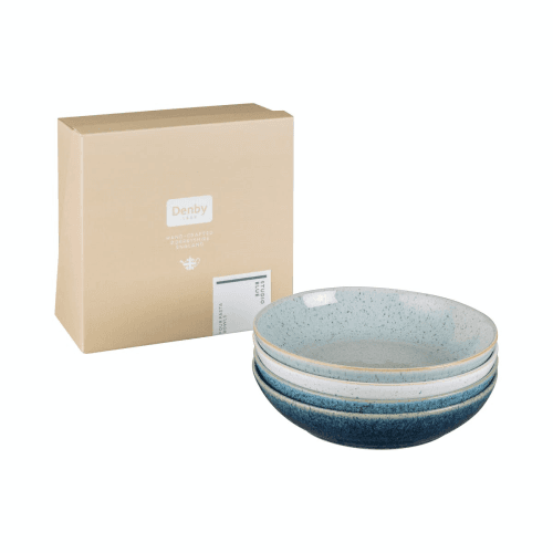 Image showing the Studio Blue Set of 4 pasta bowls, 22 x 5cm, Blue Tones product.