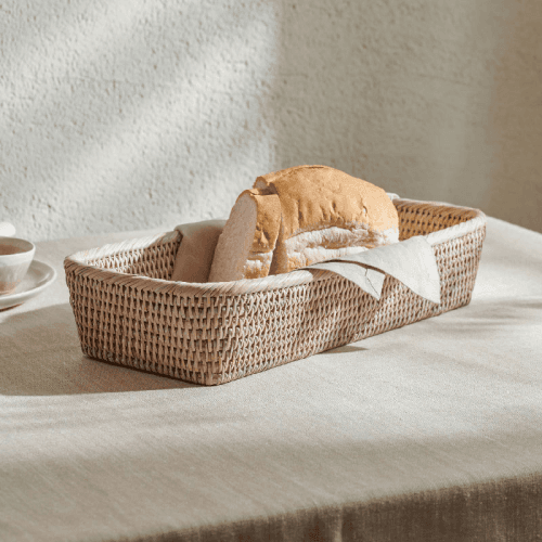 Image showing the Ashcroft Small Bread Basket, Rattan product.