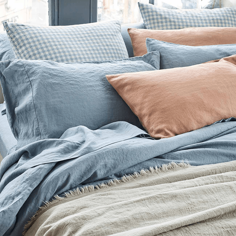 Linen Pillowcases, Standard, Dusk Blue