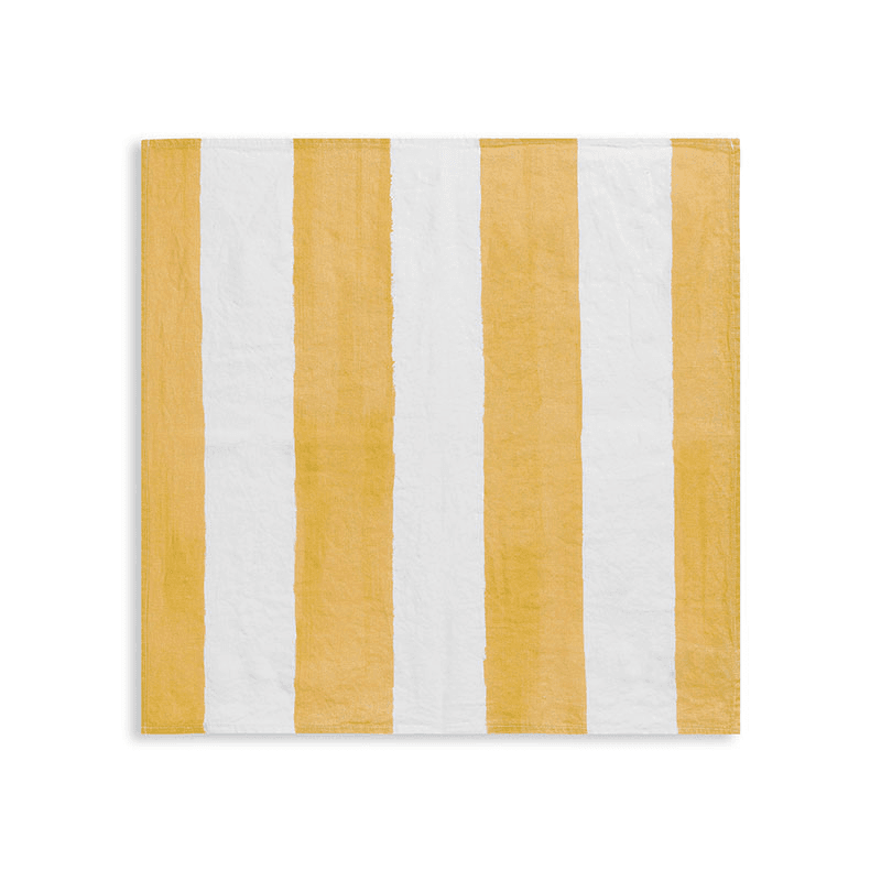 Stripe Linen Napkin, 50cm x 50cm, Lemon Yellow