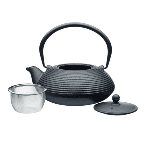 Image showing the Cast Iron Infuser Teapot, 5 Cup, Black product.
