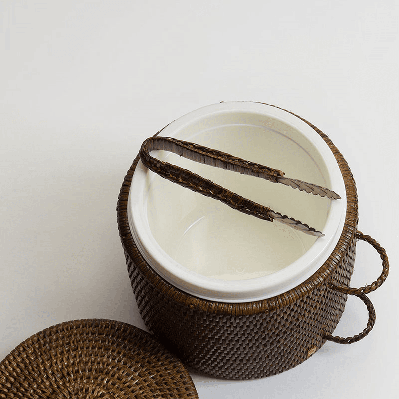 Stand Rattan Ice Bucket, H25cm, Brown