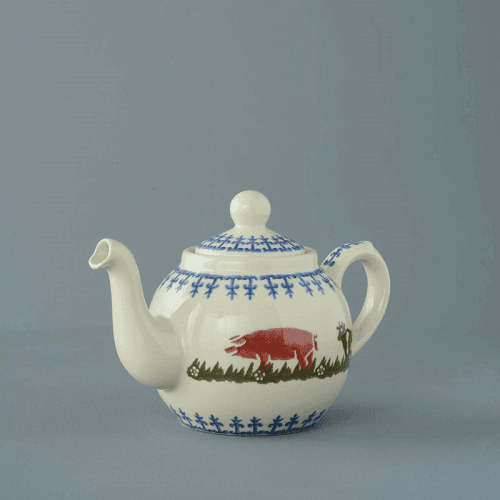 Image showing the Brixton Pottery- Farm Animals, 2-Cup Teapot product.