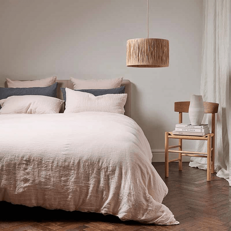 Linen Pair of Standard Pillowcases, Rose