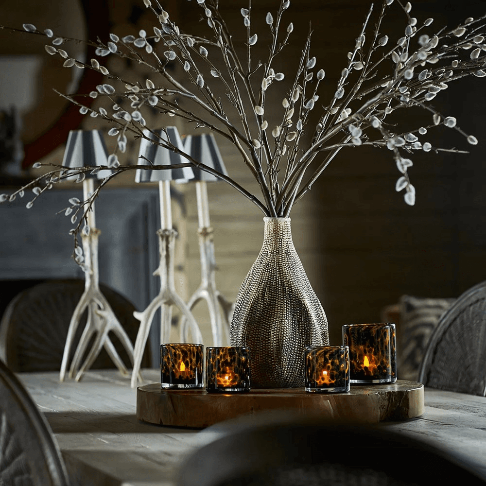 Tortoiseshell Candle holder, D11 x H10cm