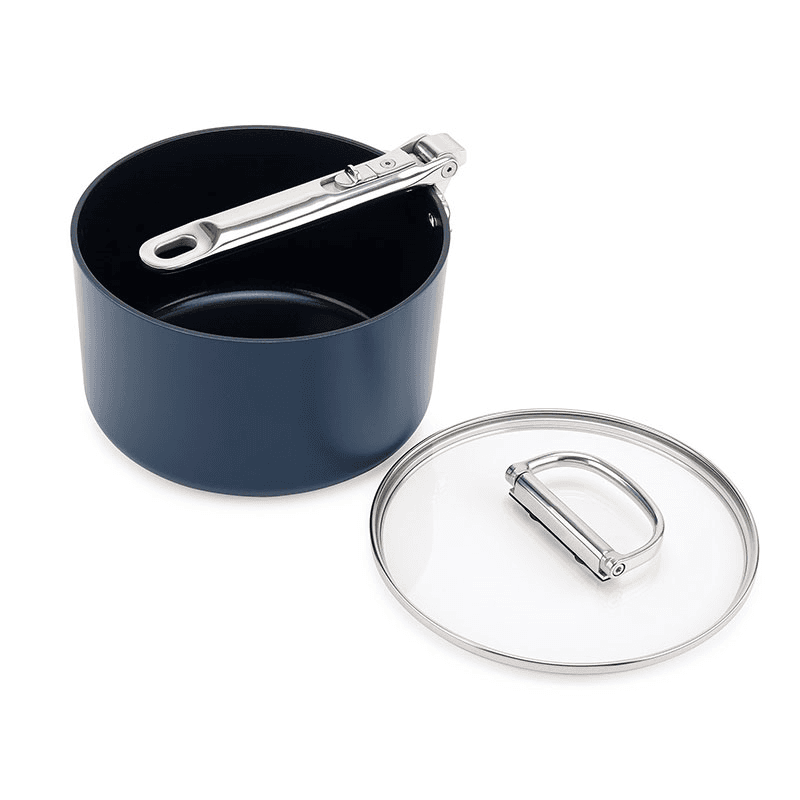Space Folding Saucepan & Lid, 19cm, Midnight Blue