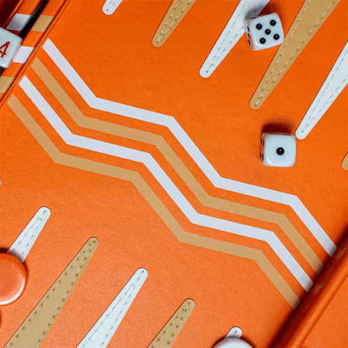 Image showing the Leather Backgammon Board, L45 x W38cm, Orange product.