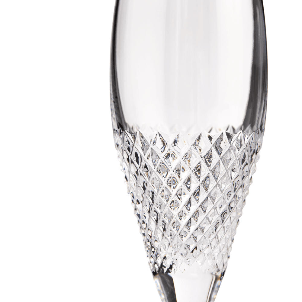 Diamond Mosaic Set of 2 Champagne Flutes, 155ml, Clear