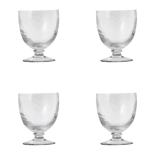 Image showing the Twisted Set of 4 small wine glasses, Clear product.