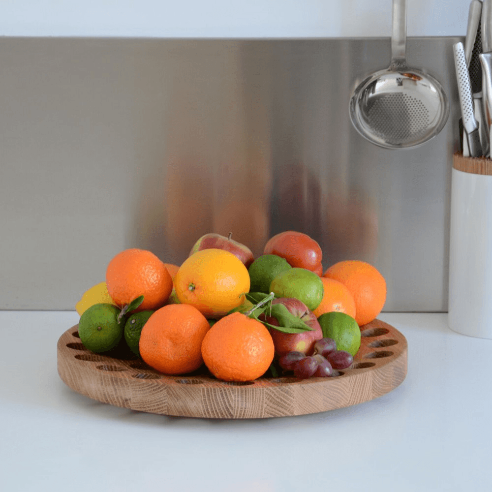 Geo Fruit bowl, H4.5 x W36cm, Oak