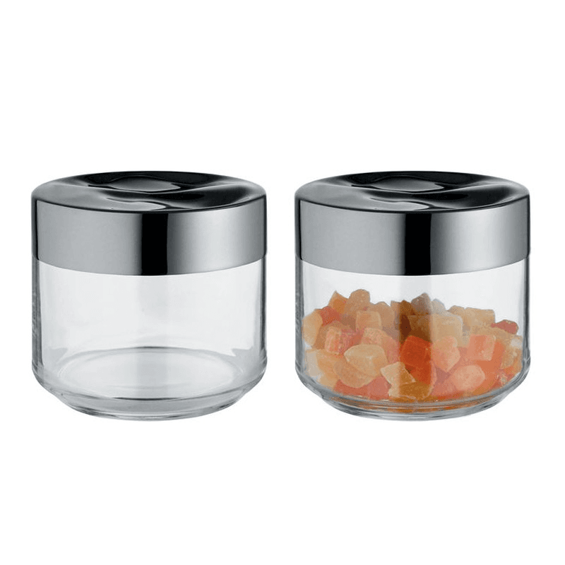 Julieta by Lluis Clotet Kitchen box, 10.5 x 9.3cm - 50cl, Stainless Steel And Glass
