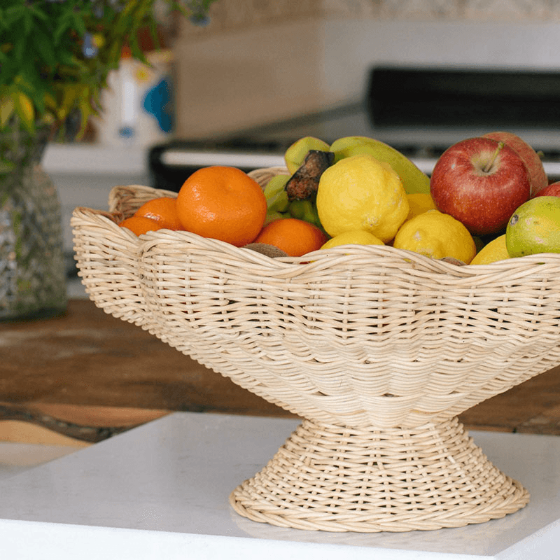 Kishni Rattan Fruit Bowl, Natural