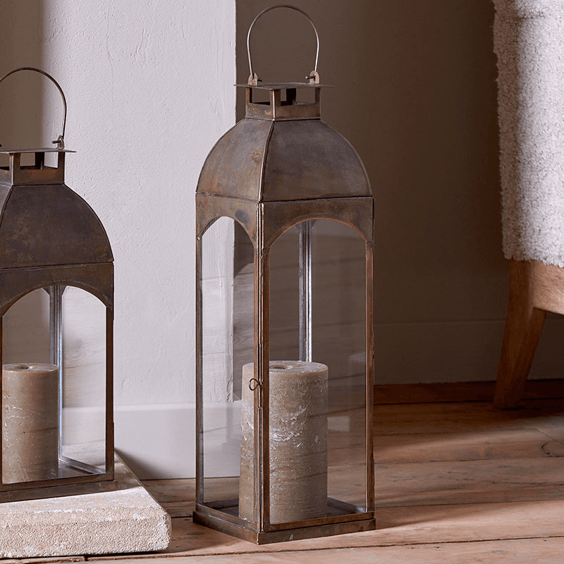 Nivas Lantern, H54cm, Antique Brass