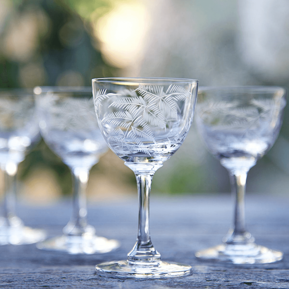 Fern Set of 6 liqueur glasses, 80ml, Crystal
