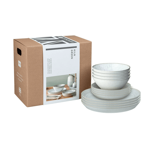 Image showing the Kiln Green 12 Piece Tableware Set product.