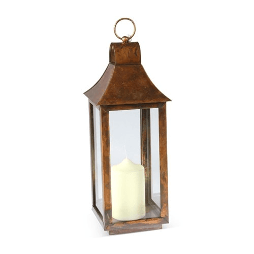 Image showing the Tonto Lantern, H50cm, Burnished copper/Clear product.