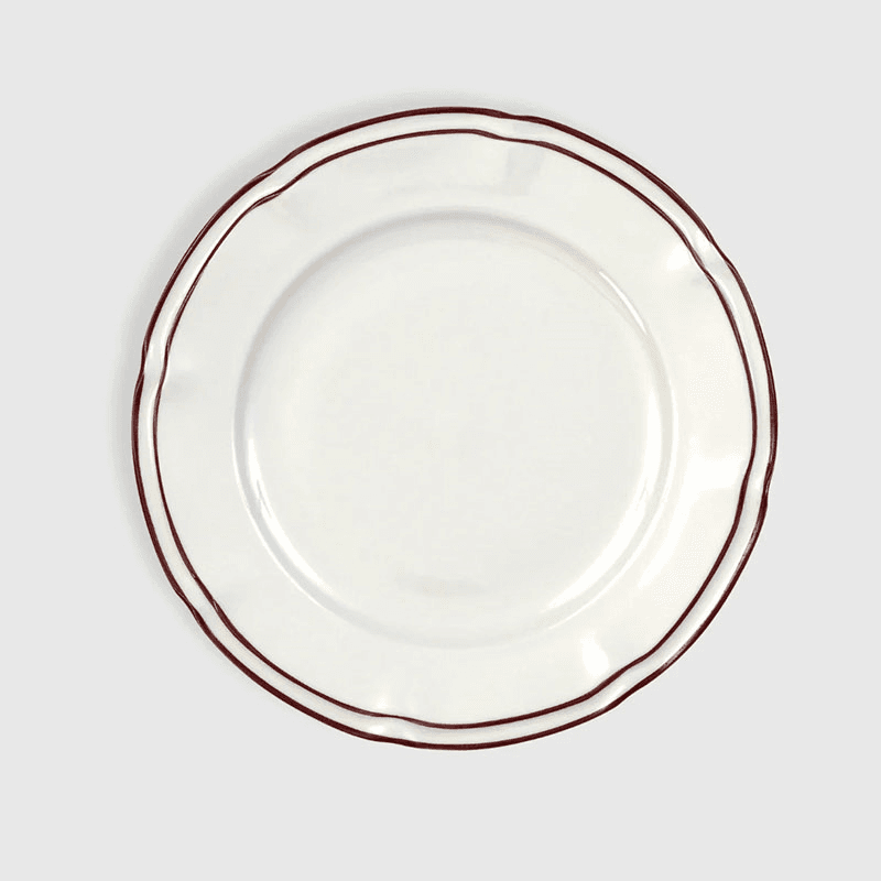 Provence Set of 4 Dinner Plates, D27cm, Burgundy