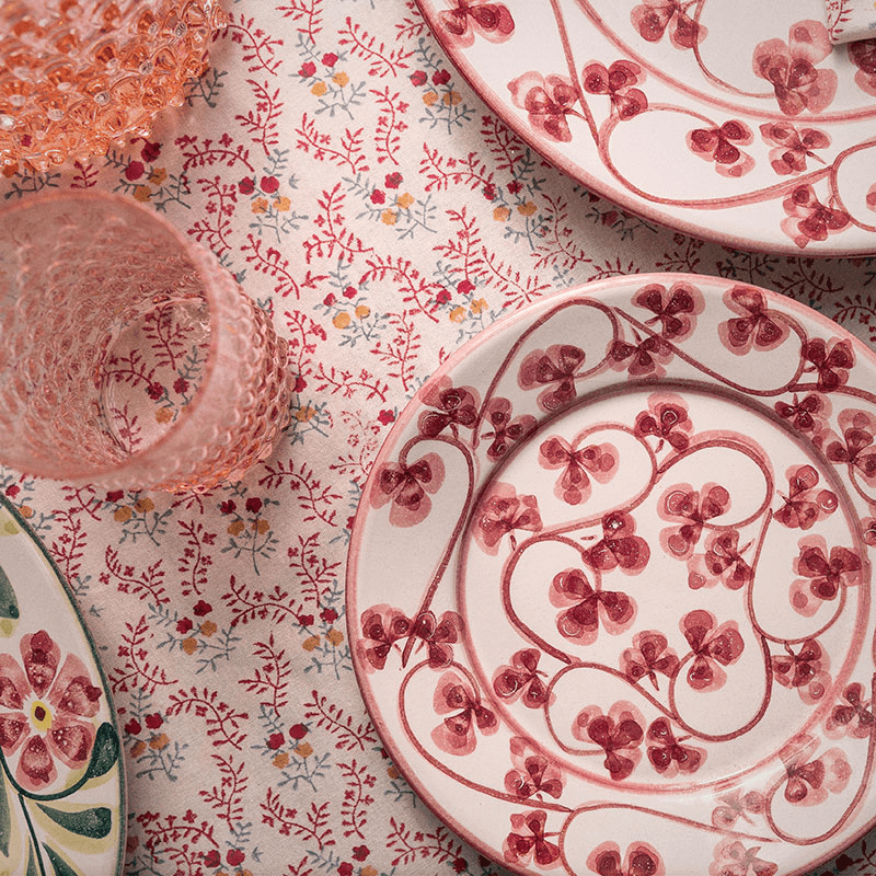 Little Flowers Tablecloth, D228cm, Pink