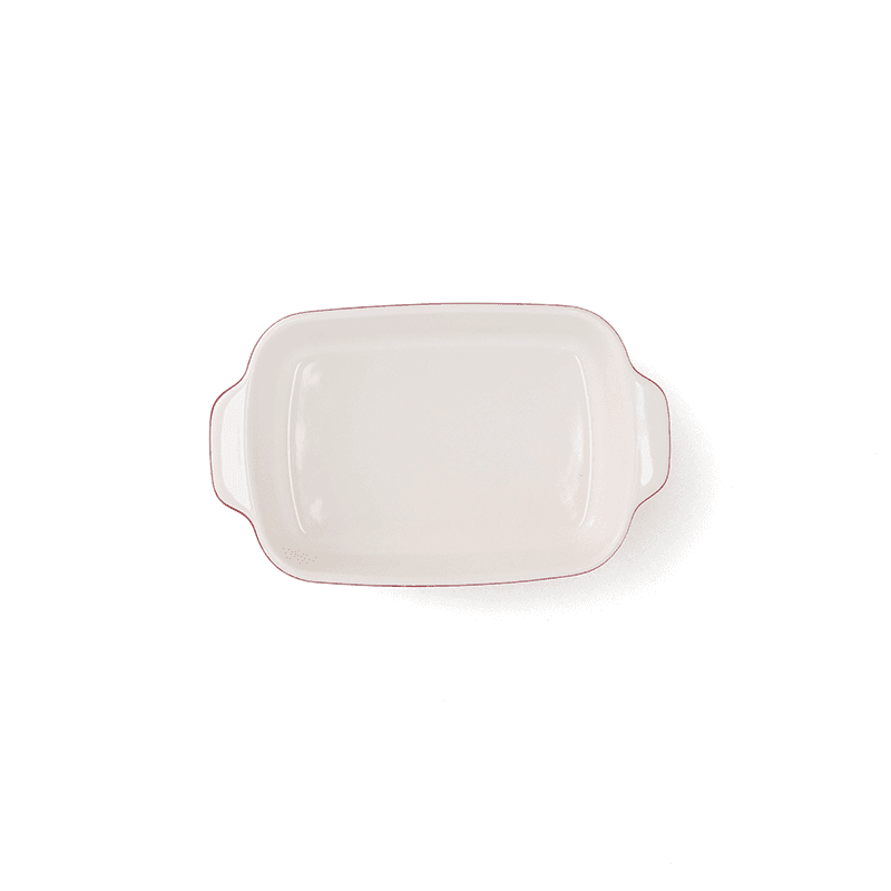 Stoneware Dish with Bamboo Lid, 20cm, Empire Red