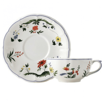 Image showing the Gien- Oiseaux de Paradis, Breakfast Cup & Saucer, Set of 2 product.