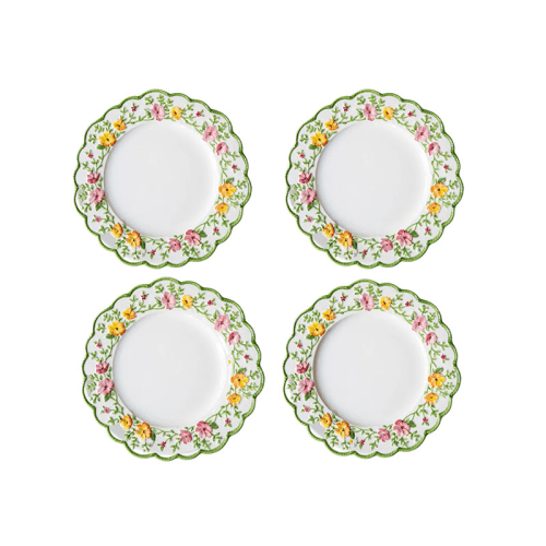 Image showing the Bryony Rose Set of 4 Dinner Plates, D28cm, Green product.