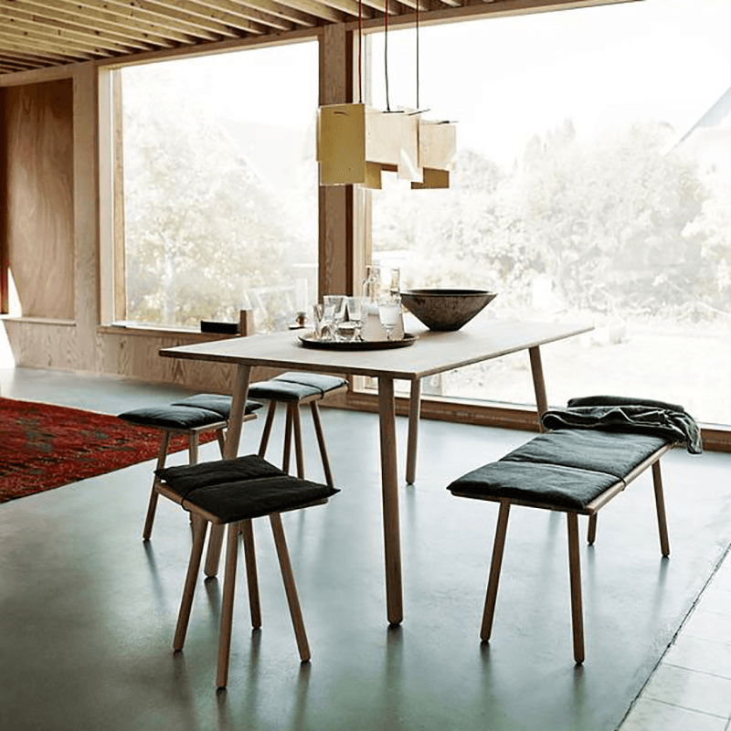 Georg Indoor Stool, Oak & Charcoal