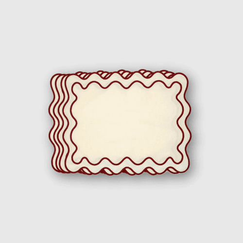 Image showing the Scarlett Set of 4 Placemats, 36 x 45cm, Burgundy product.