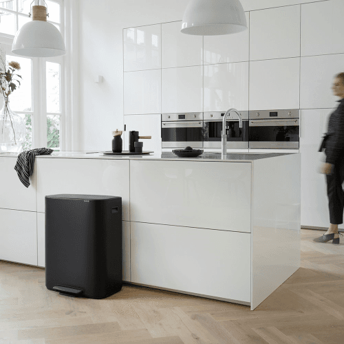 Image showing the Bo Pedal bin, 2 x 30L, Matt Black product.