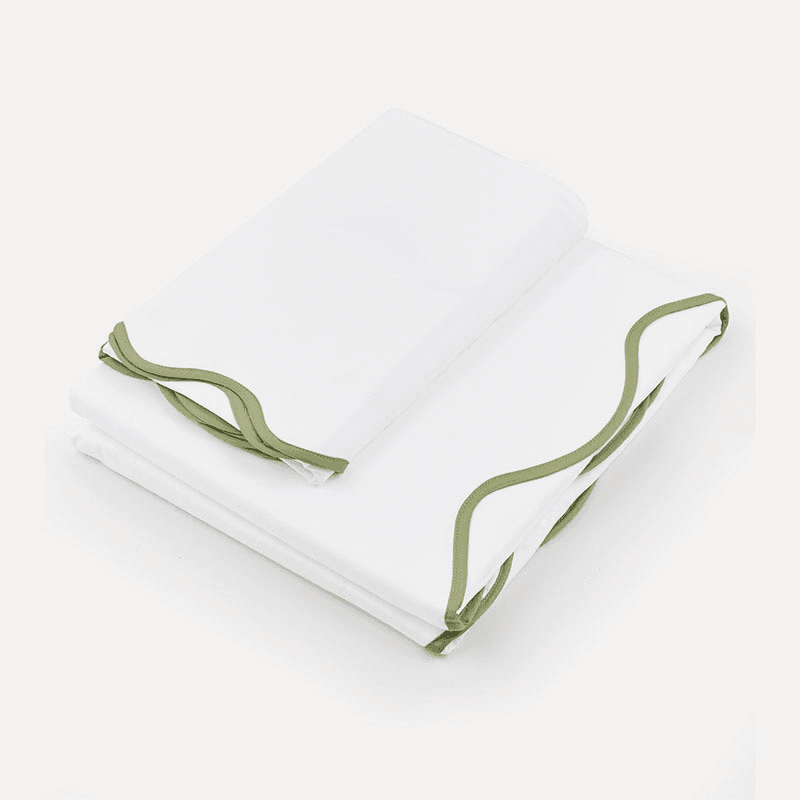 Alexandra Wavy Scalloped Duvet Cover, King, Sage