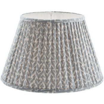 Image showing the Empire Lampshade, Gathered Bedwyn, Rabanna Cotton, Light Blue, 25cm product.