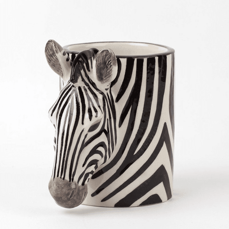 Zebra Pencil Pot, H11cm, Black/White