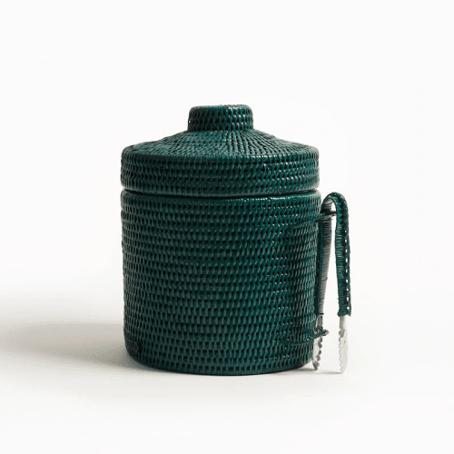 Image showing the Strand Rattan Ice Bucket, H25cm, Dark Green product.