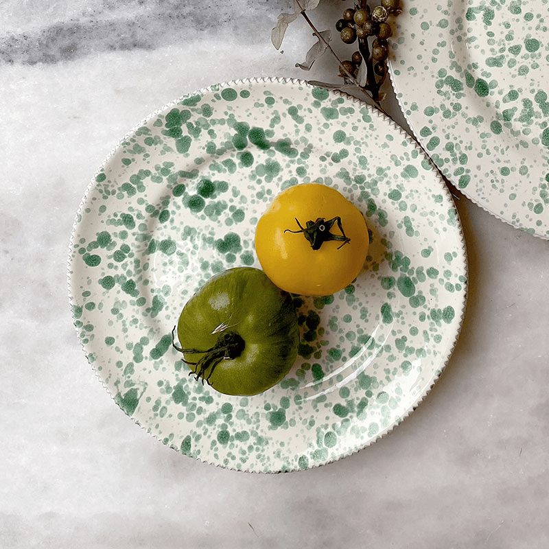 Splatter Side Plate, D21cm, Pistachio