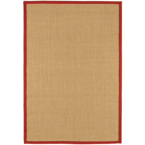 Image showing the Sisal linen border runner, 200 x 300cm, red product.