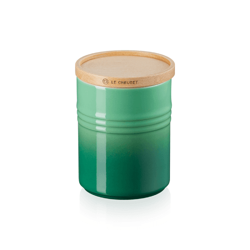 Image showing the Stoneware Medium Storage Jar, Bamboo Green product.