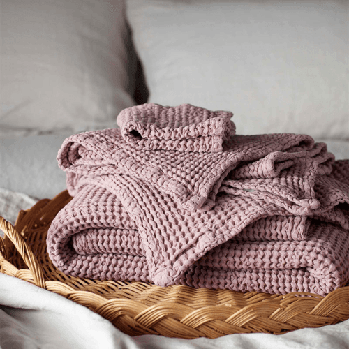 Image showing the Cotton Waffle Towel, Bath Sheet, Vintage Rose product.