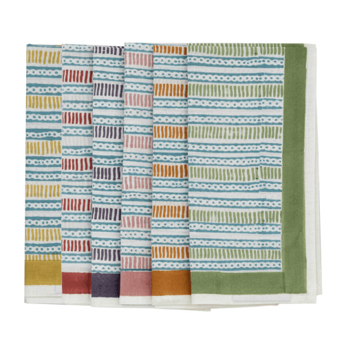 Image showing the Lines & Dots Set of 6 Napkins, 50 x 50cm, Mutli product.