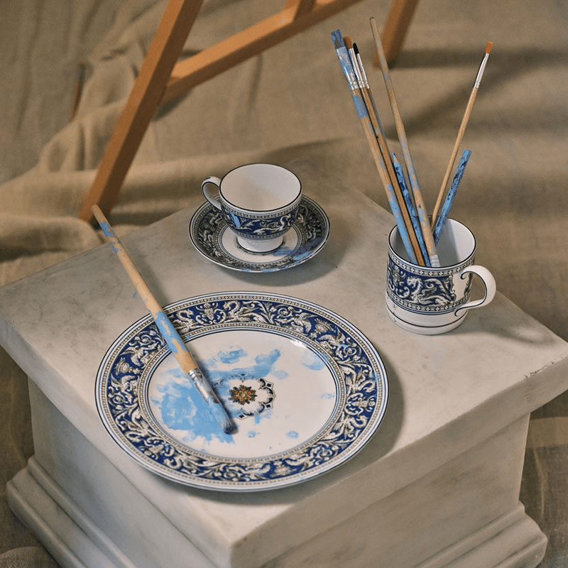 Florentine Plate, D20.6cm, Marine
