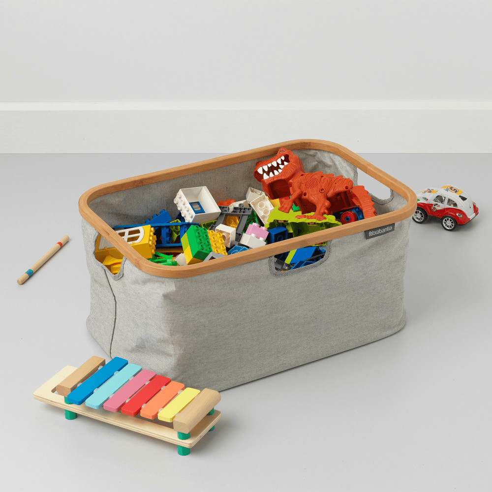Foldable Laundry Basket, 40 Litre, Grey