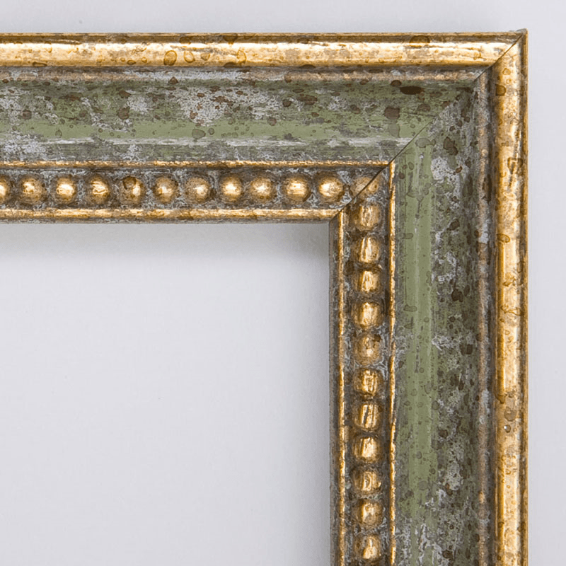 Marbled Bead Mounted Photo Frame, 7 x 5", Green & Gold