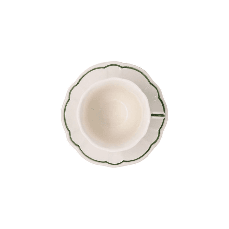 Romilly Set of 2 Teacups & Saucers, 260ml, Green
