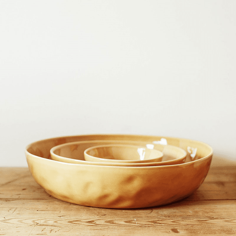 Handcrafted Serving Bowl, D21cm, Dijon