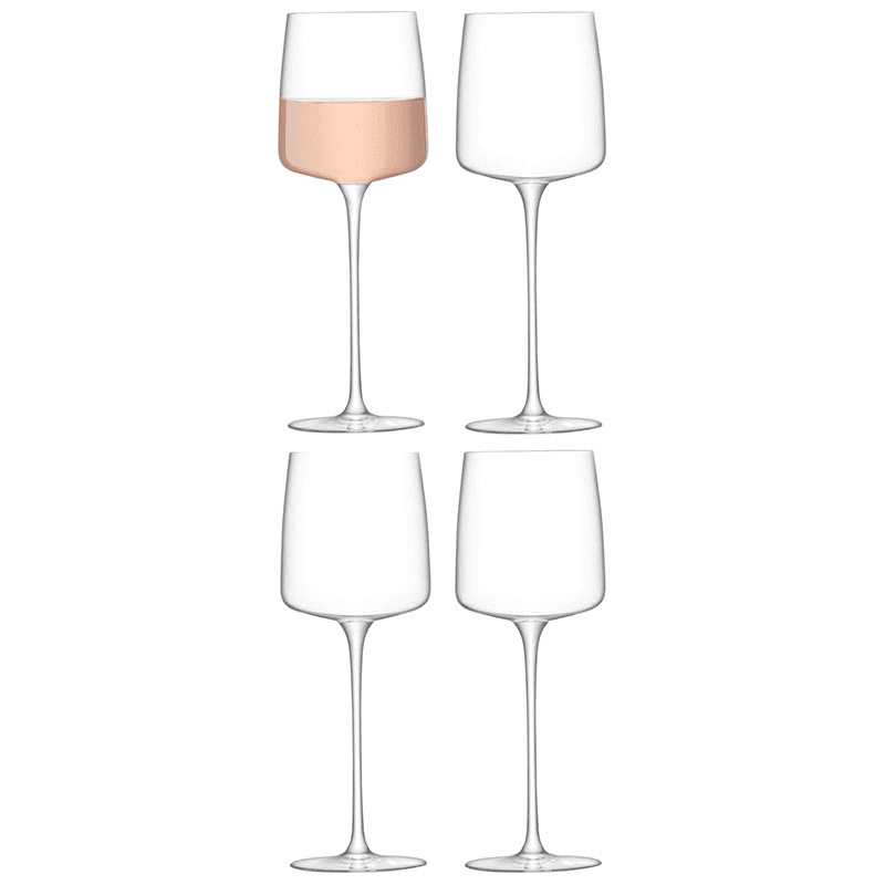 Metropolitan Set of 4 Wine Glasses, 350ml, Clear