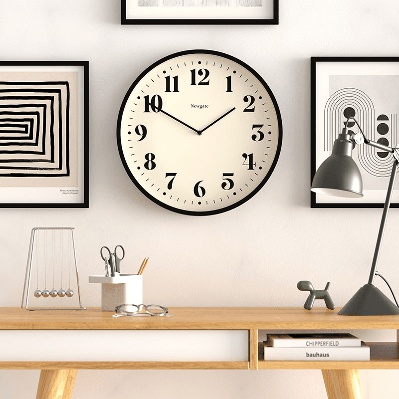 Number Two Wall Clock, D45cm, Black