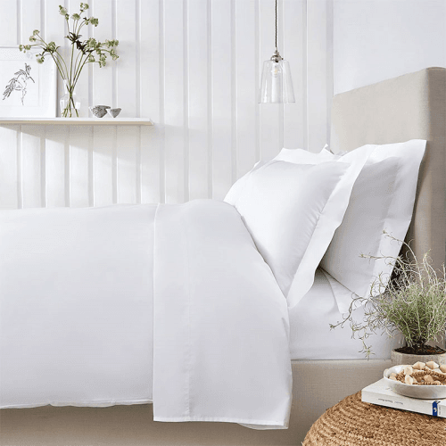 Image showing the Essentials - 200 Thread Count Egyptian Cotton King fitted sheet, W150 x L200 x D30cm, White product.