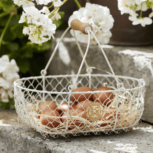 Image showing the Harvest Basket, H21 x W18cm, Cream/Brown product.