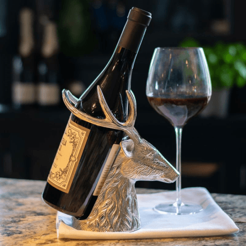 Image showing the Stag Bottle Holder, H21 x W12 x D17cm, Silver product.