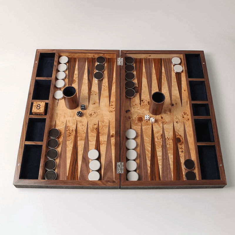 Backgammon Board, 54 x 34cm, Seal Brown Shagreen
