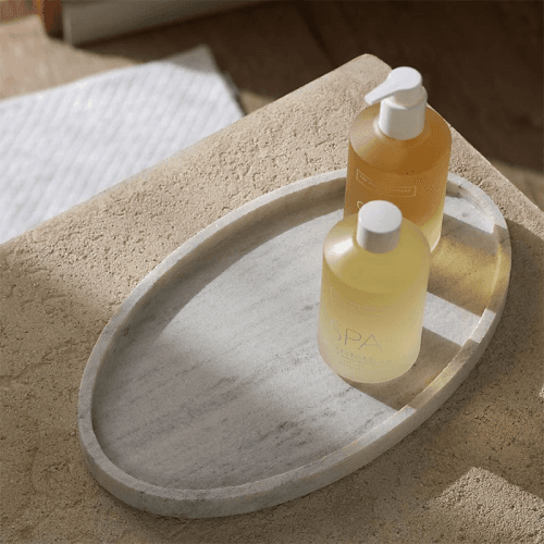Image showing the Marble Oval Board, 20 x 34cm, Grey / Stone product.