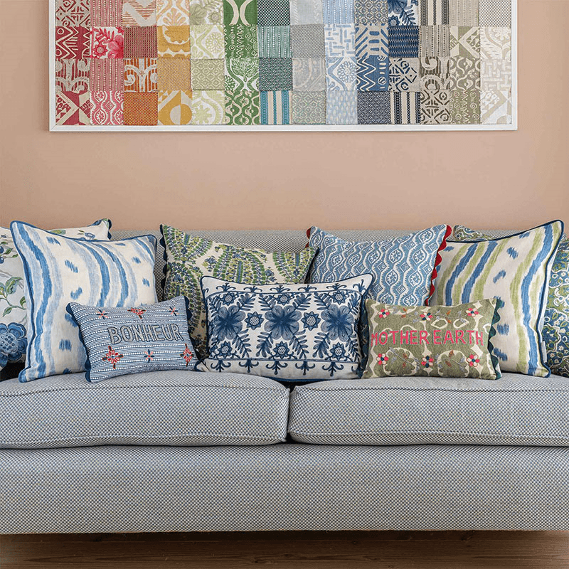 Angelica Cushion, 35 x 50cm, Navy